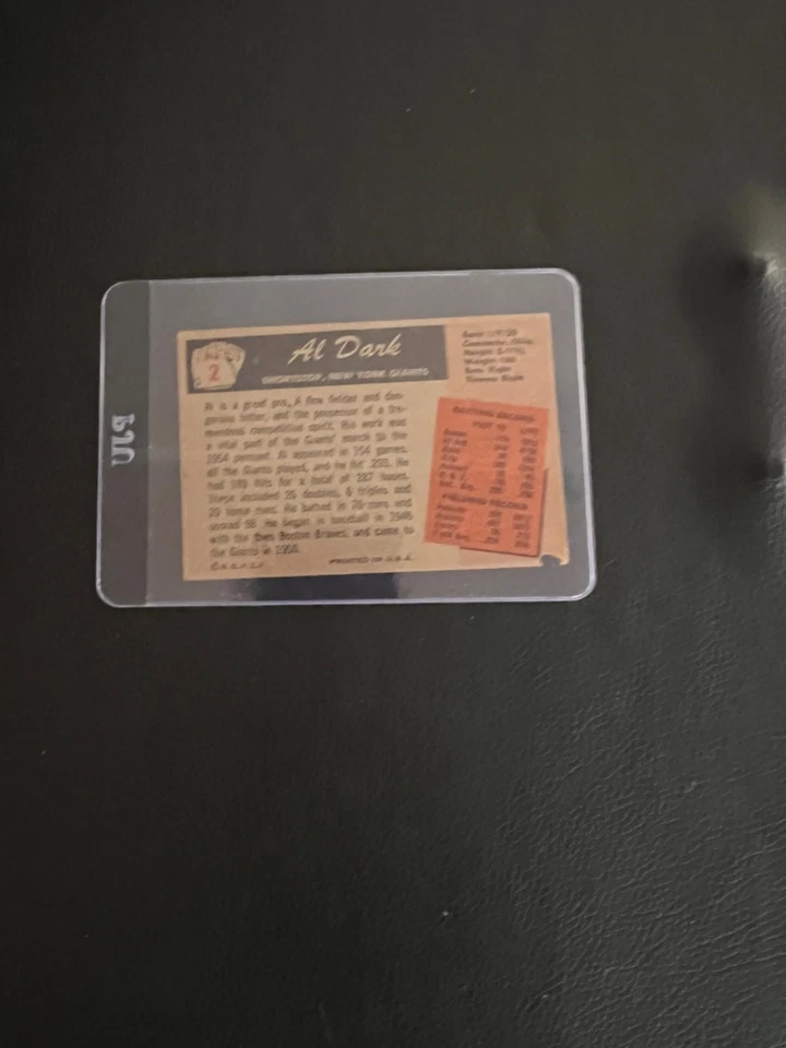 Bowman #2 1955 Al Dark New York Giants ver fotos Foto 4 de 4