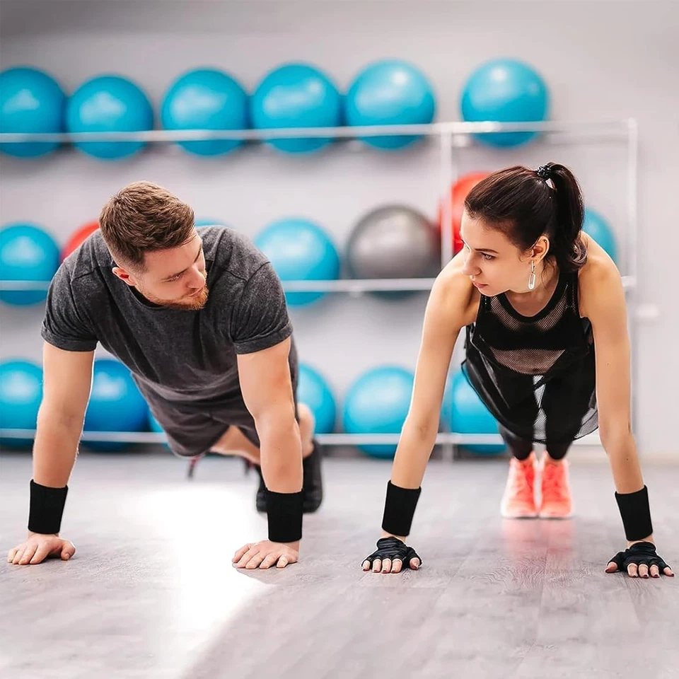 6 Stück Schweißband Handgelenk,Fitness Schweissband,Absorbierende Baumwoll Schwe - Bild 3 von 4