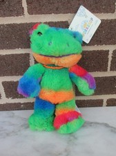 Build A Bear Mini Rainbow Frog 9" -Orange Beads Band on Neck