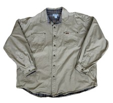 Y2K VTG Carhartt Shirt Jacket 3XL Duck Canvas Flannel Lined S96GKH Shacket
