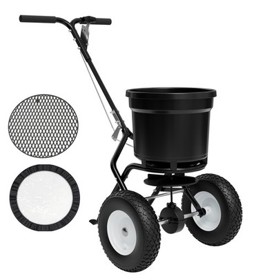 10ft Push Walk-Behind Broadcast Spreader with 100lb Hopper for Seed Fertilizer