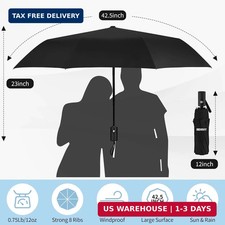 Seniny Windproof Travel Umbrella, Automatic Umbrellas for Rain, Portable Compa