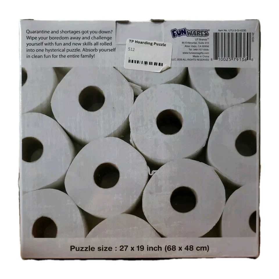 Rompecabezas Funwares TP Acaparamiento Inodoro 1000 Piezas 27" × 19" Foto 2 de 2