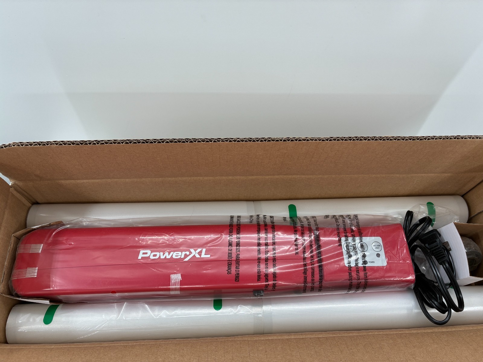 PowerXL Duo NutriSealer Food Vacuum Sealer With Bags Model VS2 Mint Open Box Red