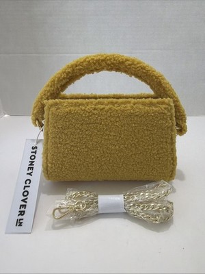 Stoney Clover Lane SCL MINI LANE MUSTARD YELLOW TOP HANDLE BAG Long Gold Strap