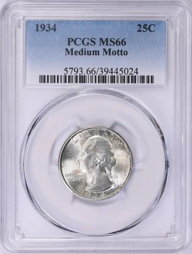 1934 Washington Quarter Medium Motto PCGS MS66