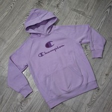 Girls Purple Champion Hoodie With Purple Logo Size XL