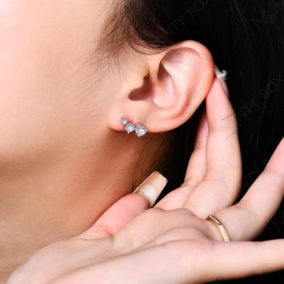Ohrringe 1,8 kt Rundschliff Laborgefertigt Diamant Testpass VVS1/D/Exzellent 18 K Gold