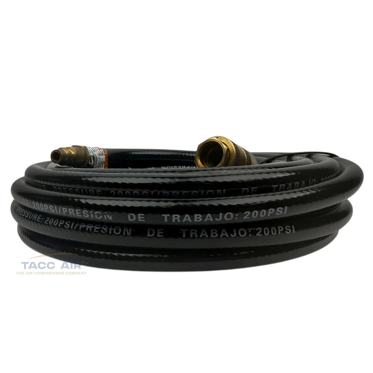 Black 1/4" ID x 25' Air Compressor Hose PVC With Coupler & Plug Ready To Use