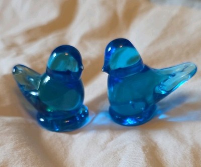 Grandma's Bluebirds, Ron Ray Bluebird Glass, Figurine Pair