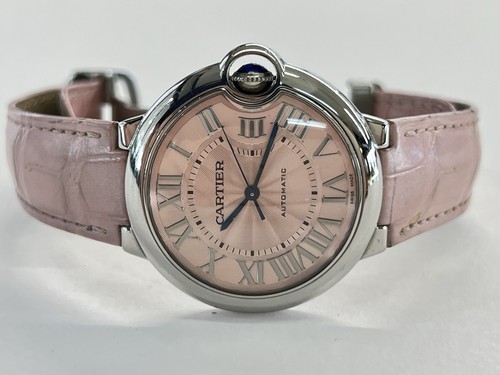 Cartier Ballon Bleu Pink Roman Guilloche Dial 36mm Automatic Watch 3284 - Picture 4 of 10