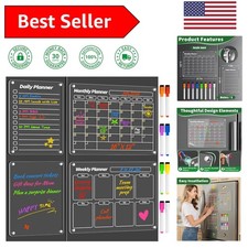 2026 Acrylic Magnetic Planner Set - Monthly  Weekly Fridge Board with Markers