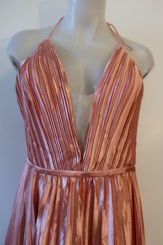 NWT Womens Ieena Mac Duggal Pink Strappy Pleated Plus Size Gown Dress 20 - Picture 3 of 10