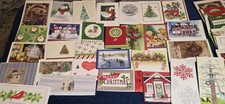 Lot of 55 Assorted CHRISTMAS Greeting NOTE Cards ALL Blank Inside Great Designs
