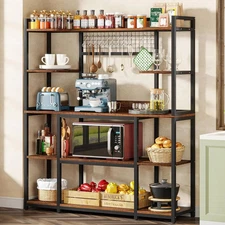 55" Large Bakers Rack, 5 Tiers Kitchen Hutch Microwave Stand