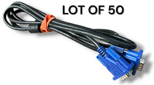 LOT OF 50 Male VGA to Male VGA 6FT Cables 15 Pin - TESTED