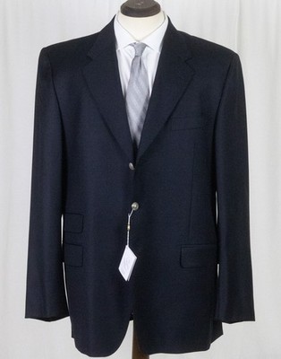 NWT Gino Sartore Ermenegildo Zegna Electa Navy w/Silver Buttons Blazer 44 46 L