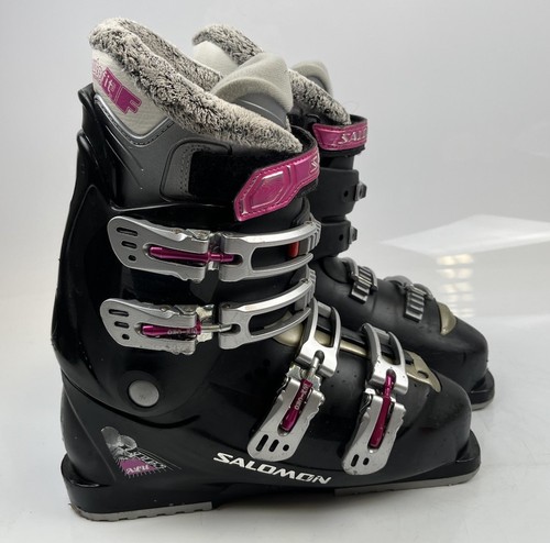 Salomon Damen Skischuhe Kunstfell Irony Alu Pink Schwarz Gr. 26 - 26,5 UK 7