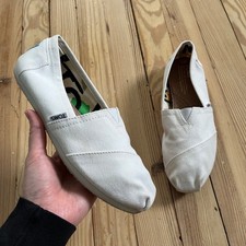 TOMS Womens Alpargata Canvas Slip On Flats Natural White Size 7 casual Loafers
