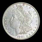 1881-O Morgan Silver Dollar, AU+