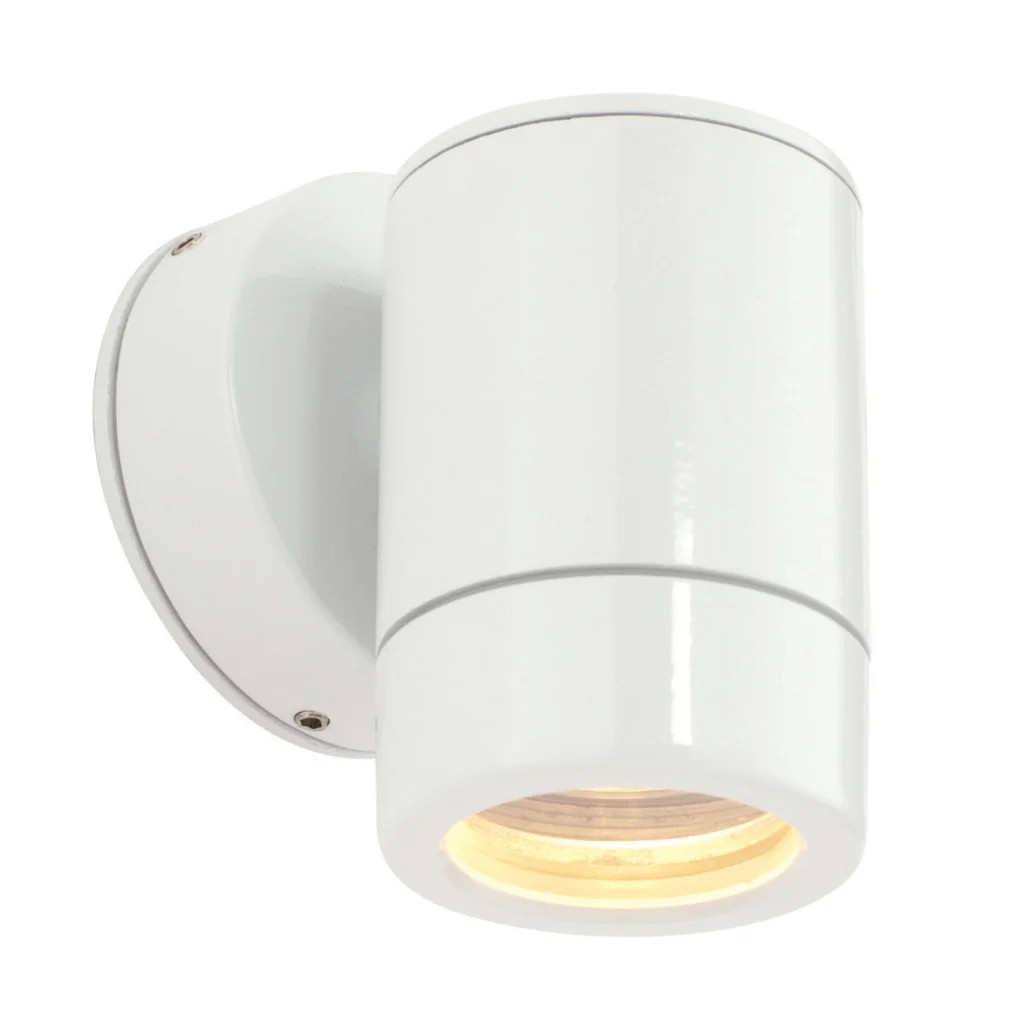 Outdoor Light White Odyssey Single Spot Fixed Wall IP44 Gloss Saxby ST5009W