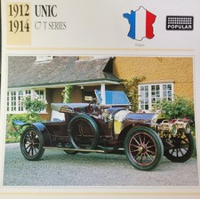 UNIC Car Picture Info Detail Collector Card Original Vintage Decor