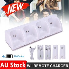 4 Rechargeable Battery for Nintendo Wii Remote Charger Dock Station Controller