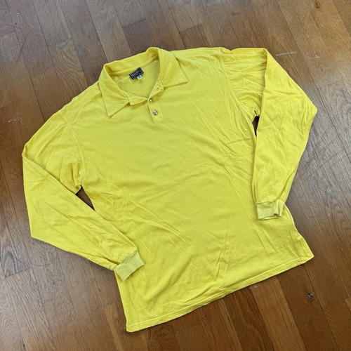 Versus Versace, Vintage Versus Gianni Versace Made In Italy Yellow Long Sleeve Polo Shirt 36 M