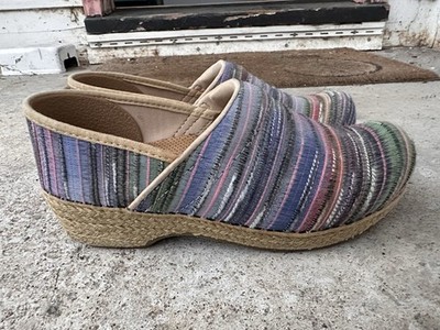 Dansko Womens Jute Pro Clog Rainbow Artisan Weave Clogs Shoes EU 39 US 8.5