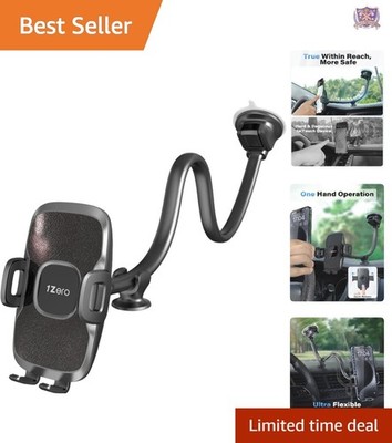 Solid Car Truck Phone Mount Holder with 14-Inch Gooseneck Long Arm Adjustable