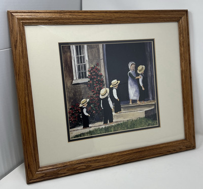 Sundays Best By Artist Eric Mohn Watercolor Print Oak Frame Limited Open Edition