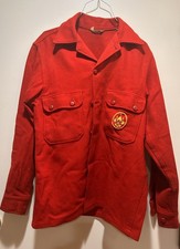 Vintage 70 s BSA Boy Scouts Official Red Wool Jac Shirt Jacket Good Shape