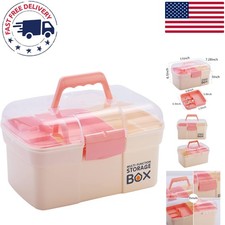 Versatile 11'' Plastic Storage Box with Handle - Perfect for Crafts  Cosmetics