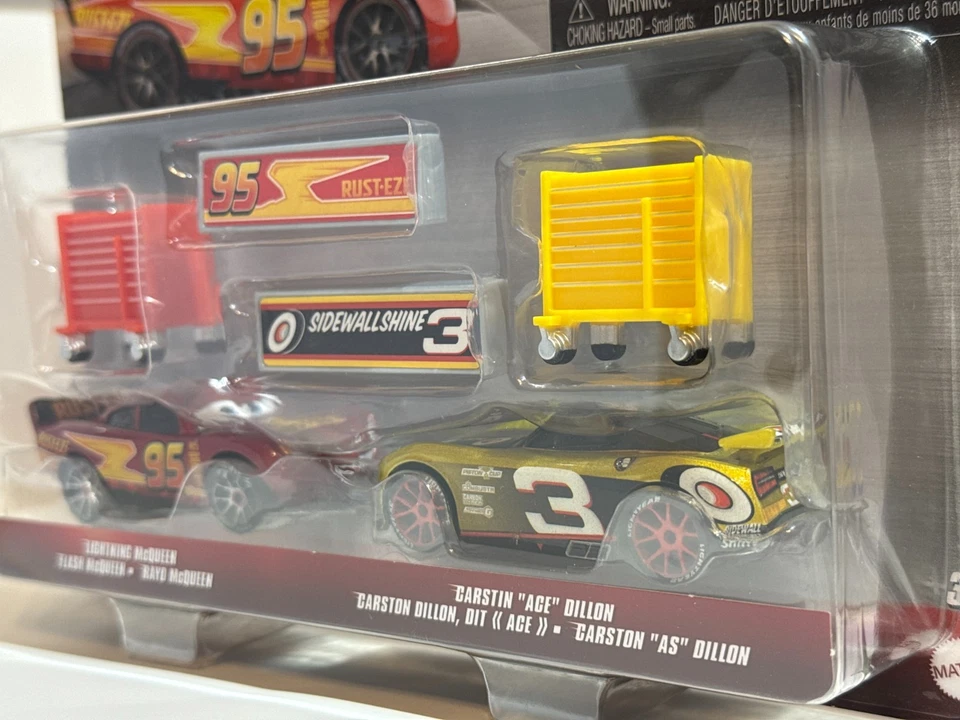 Lightning McQueen & Cartsin Dillon 2pk - NASCAR Disney Pixar Cars caja de herramientas + letrero Foto 3 de 4