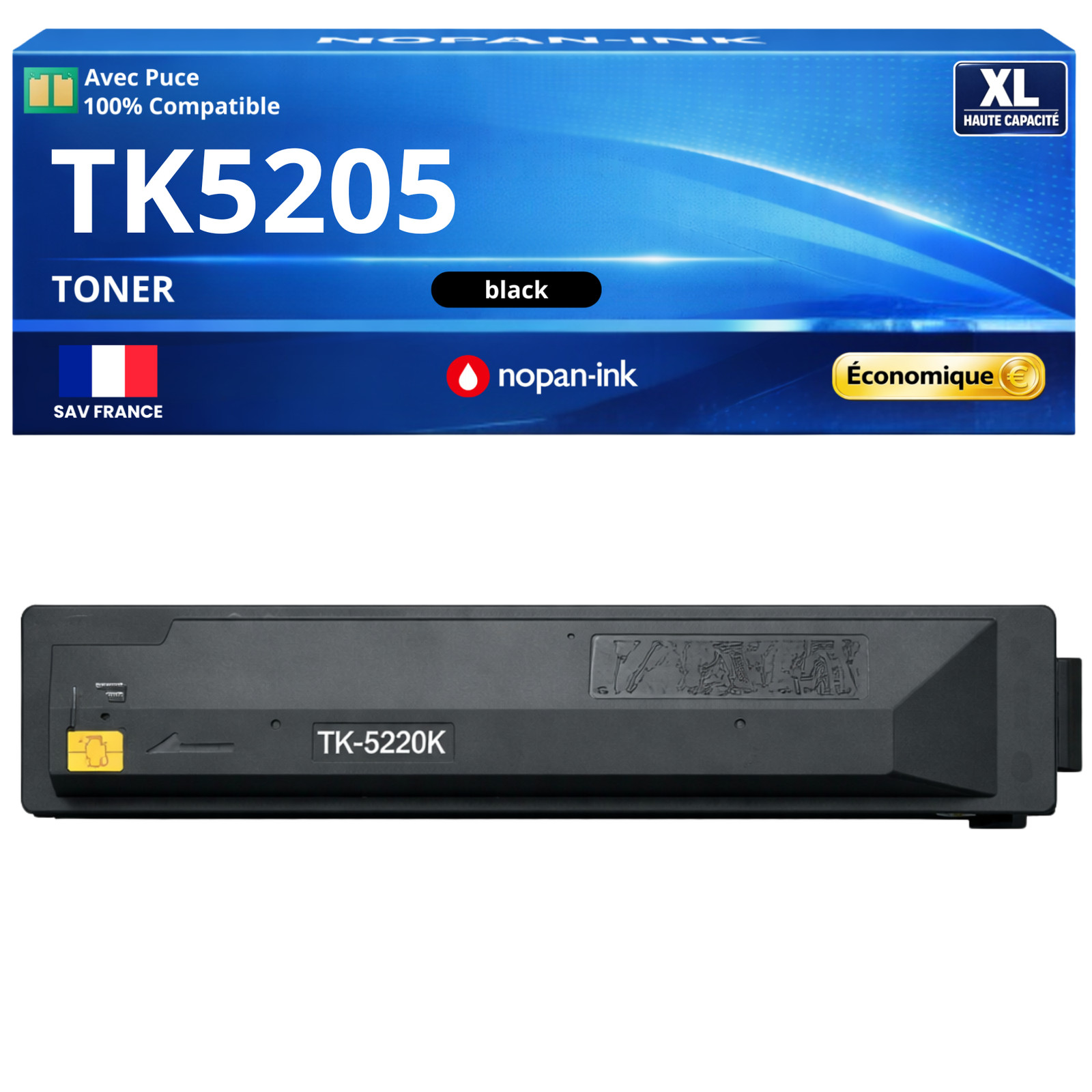 Toner compatible Kyocera TK5205K noir 18000 pages pour ECOSYS 306 356 406