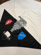 Sciarpa souvenir Contrade di Siena vintage anni 70 made in Italy quadrata 30” nero bianco