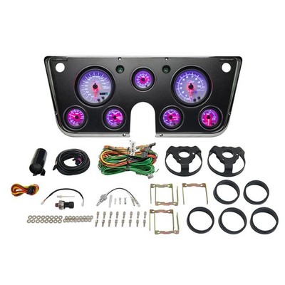 GlowShift Cluster Dashboard Panel Pod White 7-Gauge Package for 67-72 Chevy C10