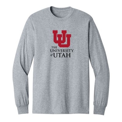 Utah Utes Institutional Logo Long Sleeve - Sport Grey