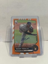 2023 Topps Big League Retail Electric Orange Auto Freddy Peralta #154 Auto