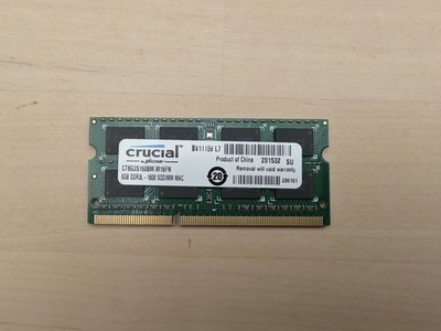 1x 8GB Crucial DDR3L-1600 PC3L LAPTOP SPEICHER SODIMM MAC RAM Crucial CT8G3S160BM 