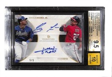 2018 TOPPS ON DEMAND MLB YG6CA SOTO & ACUNA JR AUTOGRAPHS 5/5 - BGS TRUE GEM 9.5