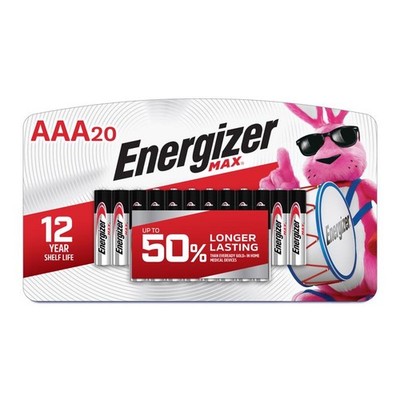 Energizer Max AAA Alkaline Batteries 20 Pack Carded