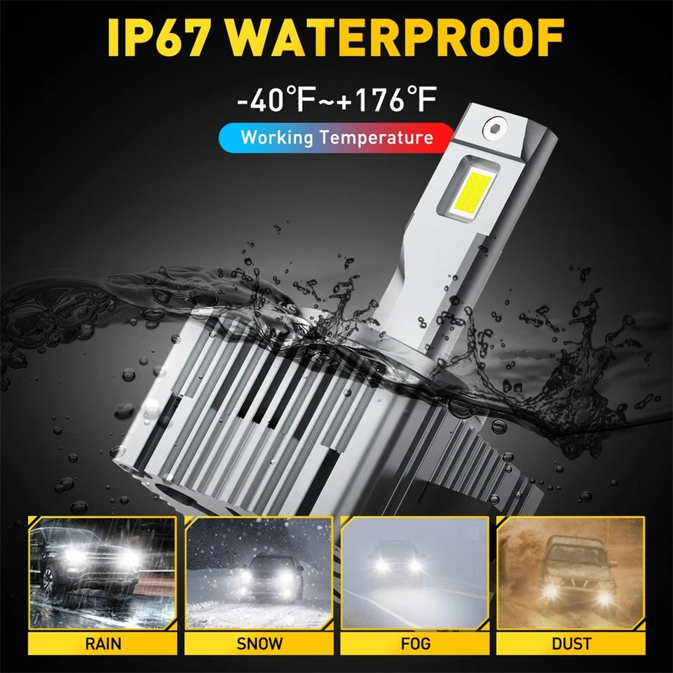 2X D1S D1R 240W 20000LM LED Headlight Kit 6000K Bulb High Low Beam Xenon HID - Image 4 of 4