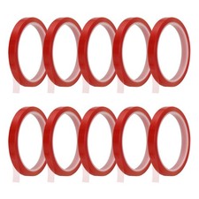 10 Rolls Heat Tape, 10mm x 33m 108FT High-Temperature Resistant Tape, Red