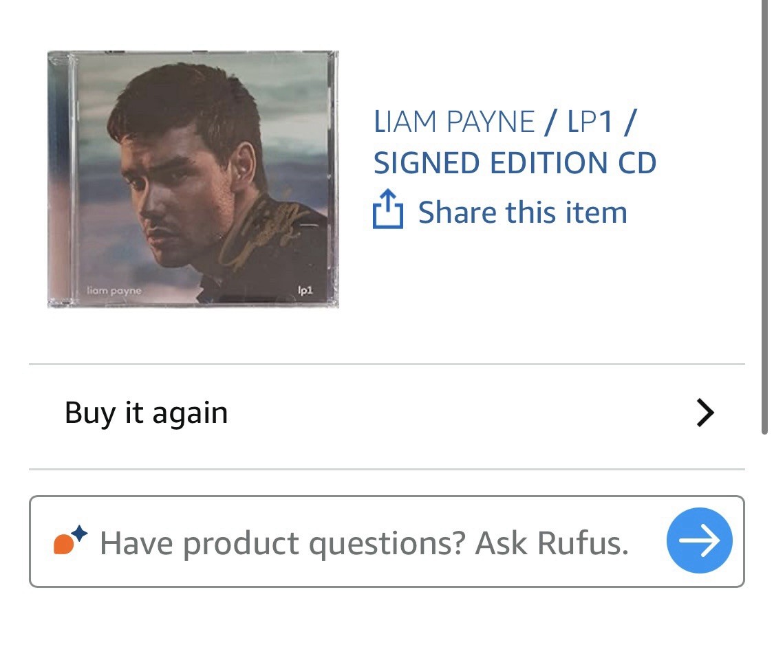 Liam Payne   LP1 直筆サイン　未開封 Autographed Liam Payne 