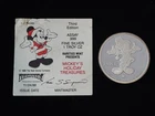 1988 Rarities Mint Mickey's Holiday Treasures 1 Troy oz .999 Fine Silver Round