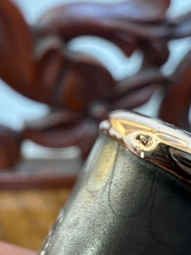 Viktorianisches Zigarettenetui Pfeife Jugendstil Bernstein Silber Distel Gold Meerschaum - Bild 12 von 14