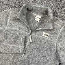 The North Face Pullover Mens Small Gray Sherpa Lined Half-Zip Sleeve Pocket