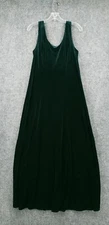 VINTAGE Molly Malloy Dress Womens 12 Green Maxi Velvet Tank Whimsigoth