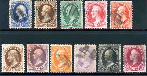 Scott 145 - 155 Used FVF US 1870 Bank Note Complete Set SCV $1,500 - Picture 1 of 2